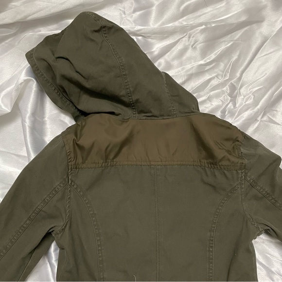 American Rag Cie- Coats & Jackets Below Hip Dark Army Green Jacket with Hood - Picture 9 of 10